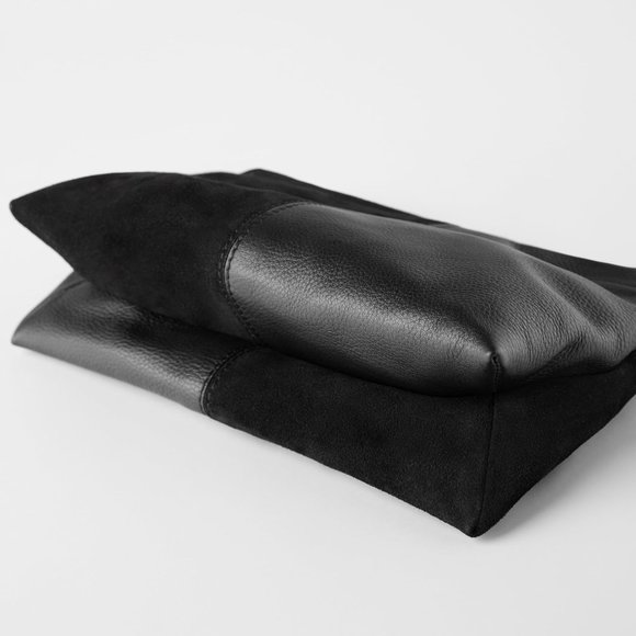 NWT ZARA Black Crossbody Leather Bag - Picture 3 of 10